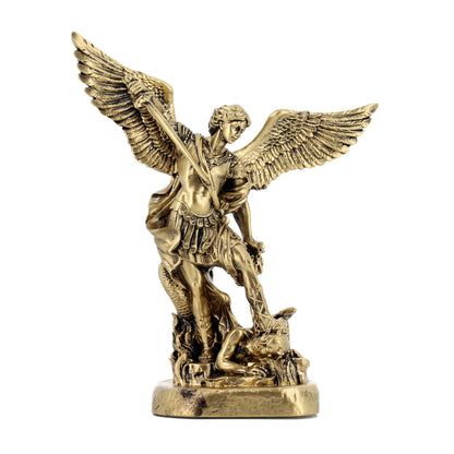 Statua San Michele in resina bronzata. Altezza 20 cm