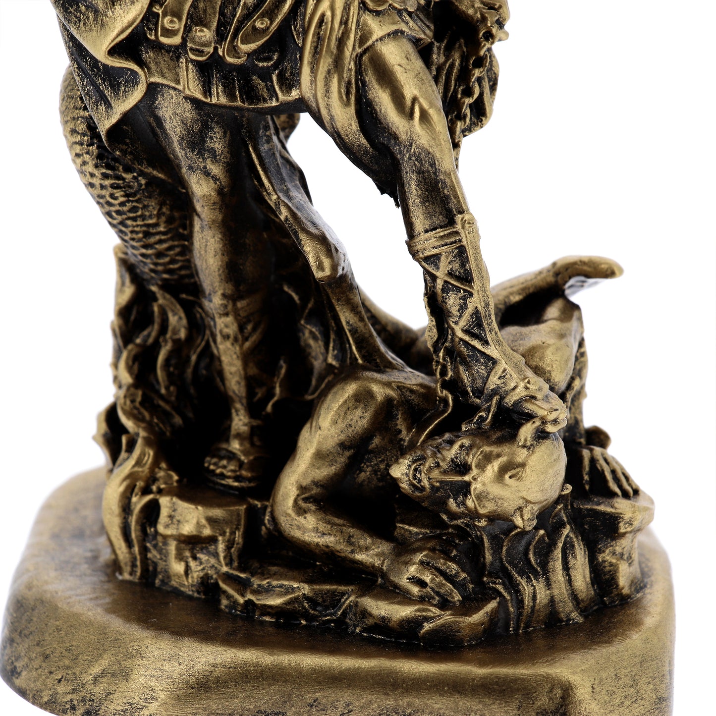 Statua San Michele in resina bronzata. Altezza 15 cm