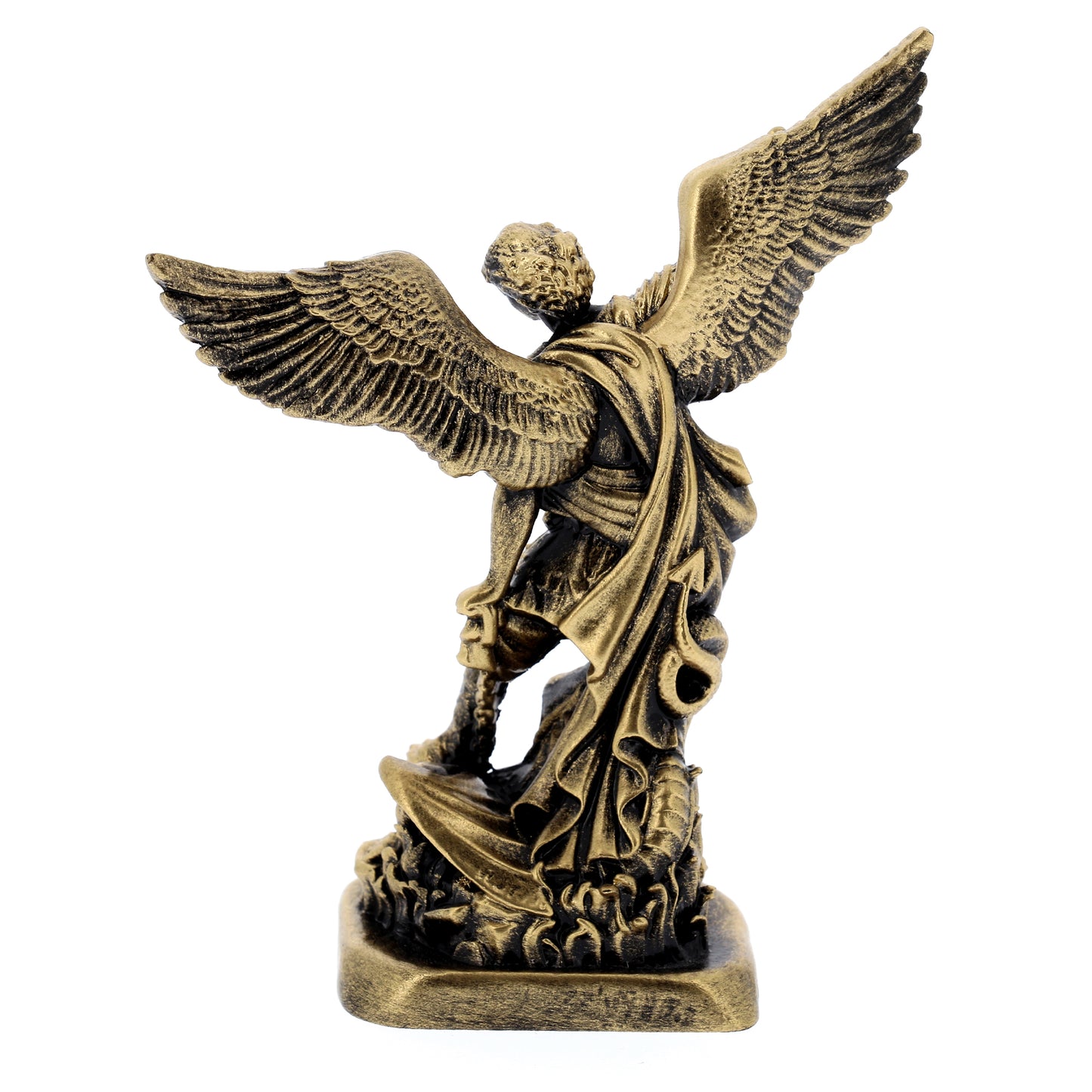 Statua San Michele in resina bronzata. Altezza 10 cm