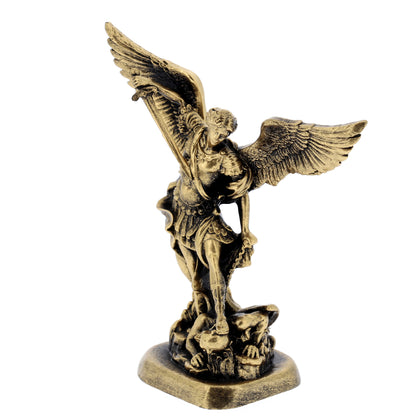 Statua San Michele in resina bronzata. Altezza 10 cm