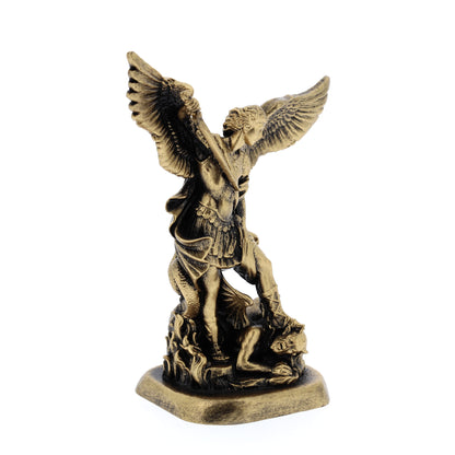Statua San Michele in resina bronzata. Altezza 10 cm