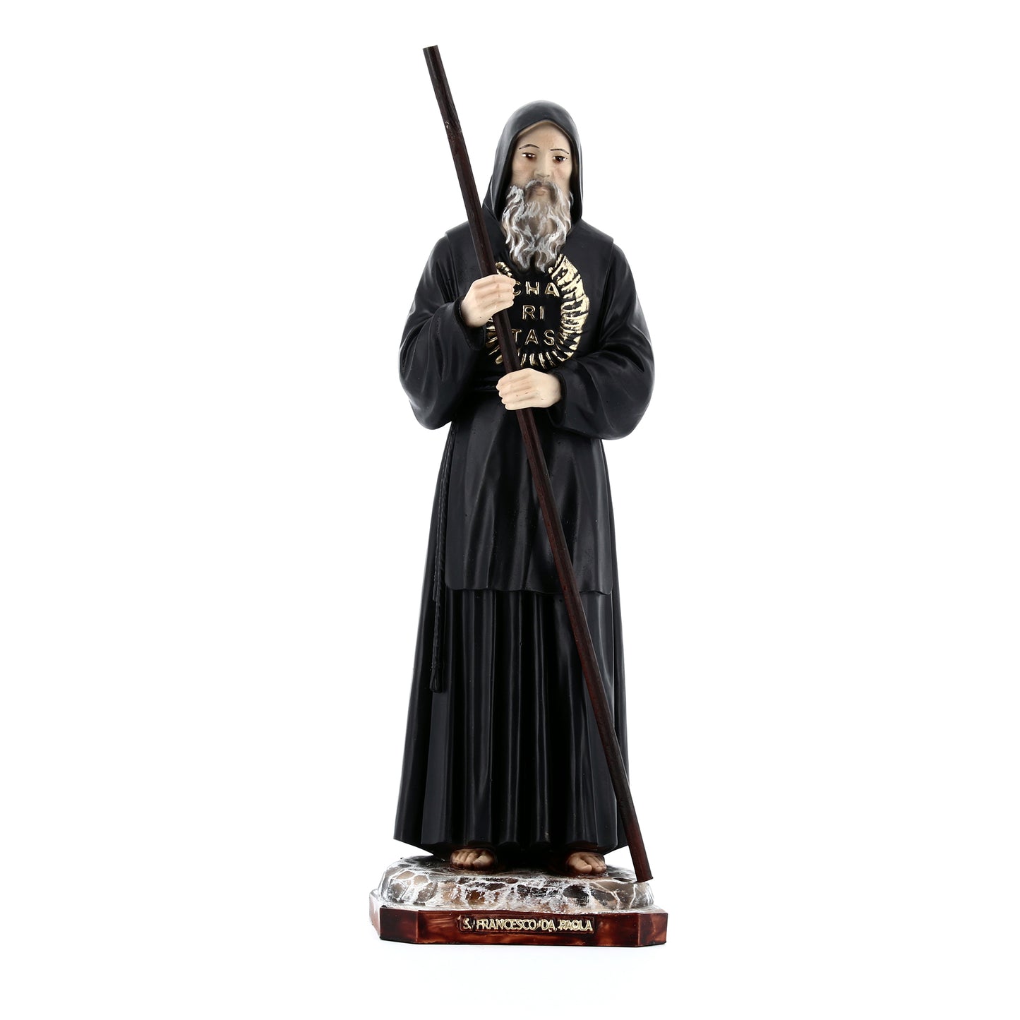 Statua San Francesco da Paola in resina. Altezza 25 cm