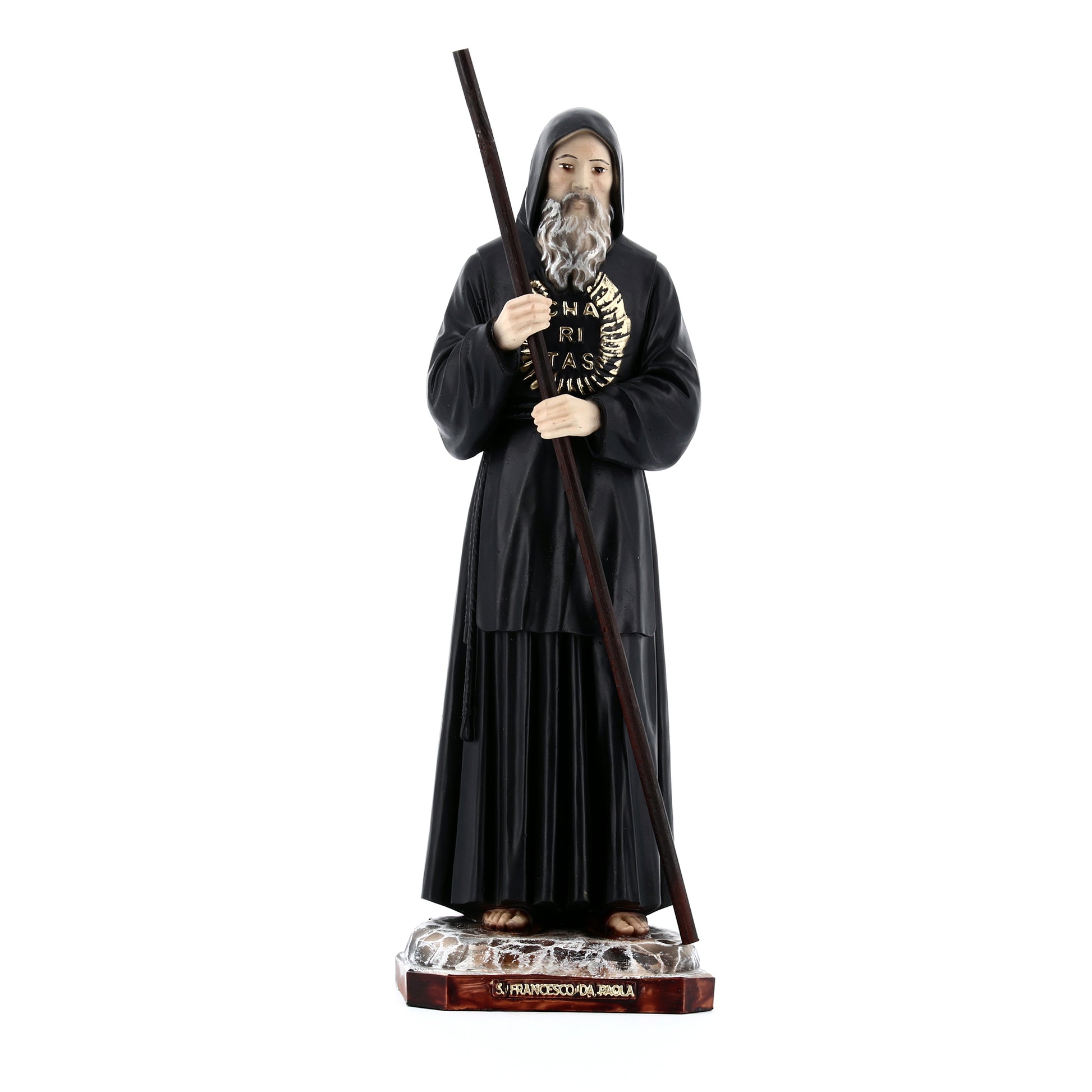 Statua San Francesco da Paola in resina. Altezza 25 cm