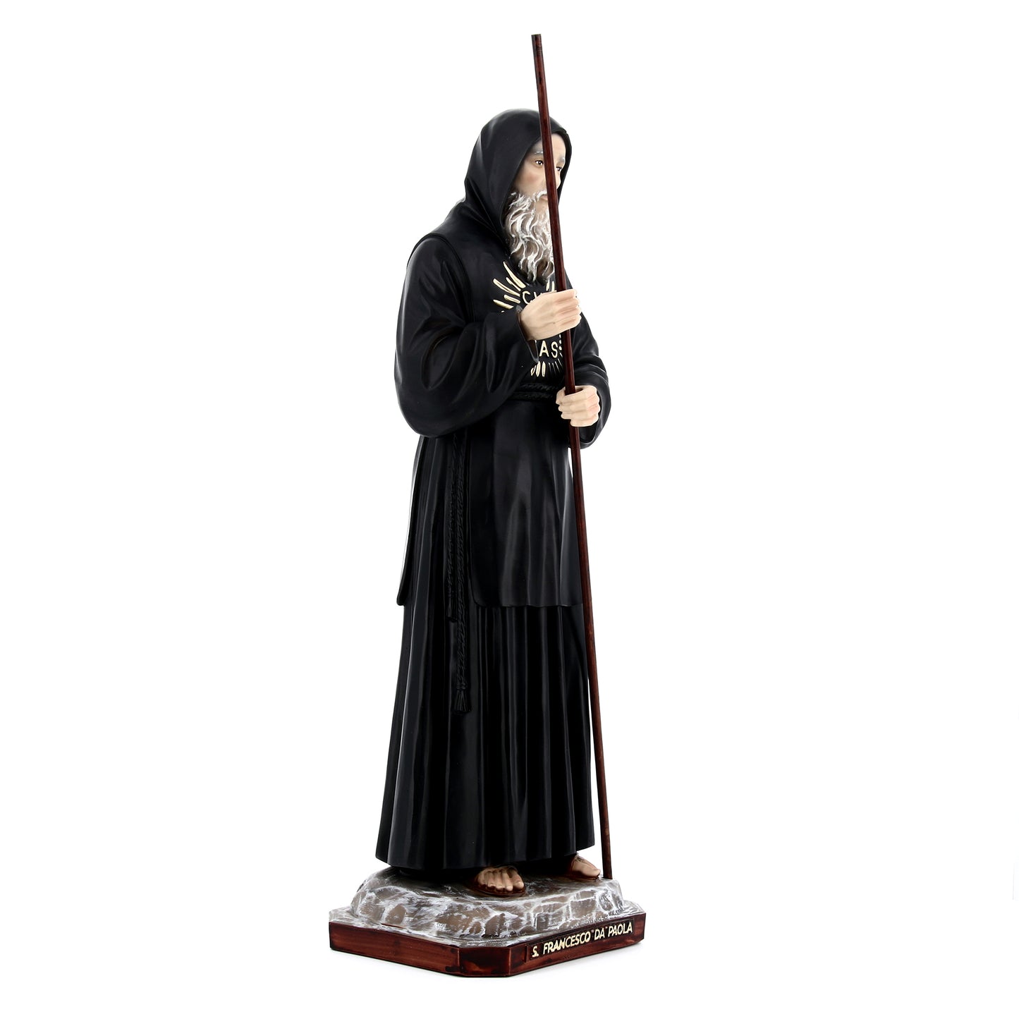 Statua San Francesco da Paola in resina vuota. Altezza 45 cm