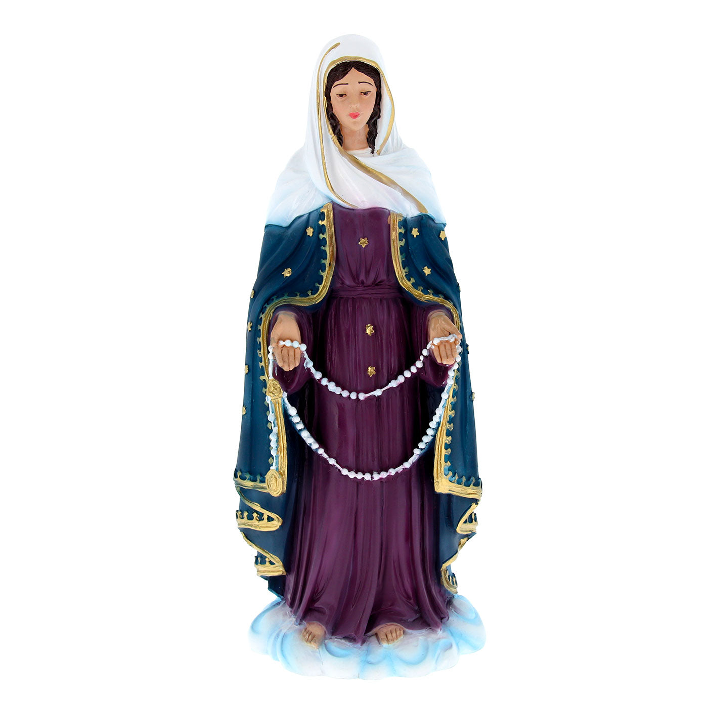 Statua Madonna delle Lacrime in polvere di marmo colorata. Altezza 22 cm