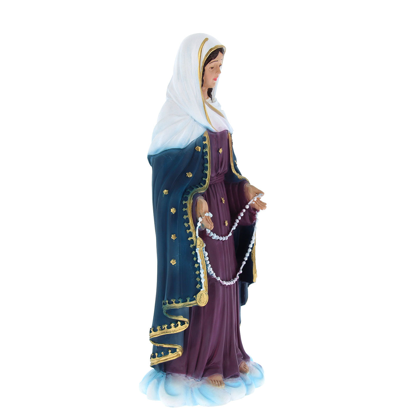 Statua Madonna delle Lacrime in polvere di marmo colorata. Altezza 22 cm