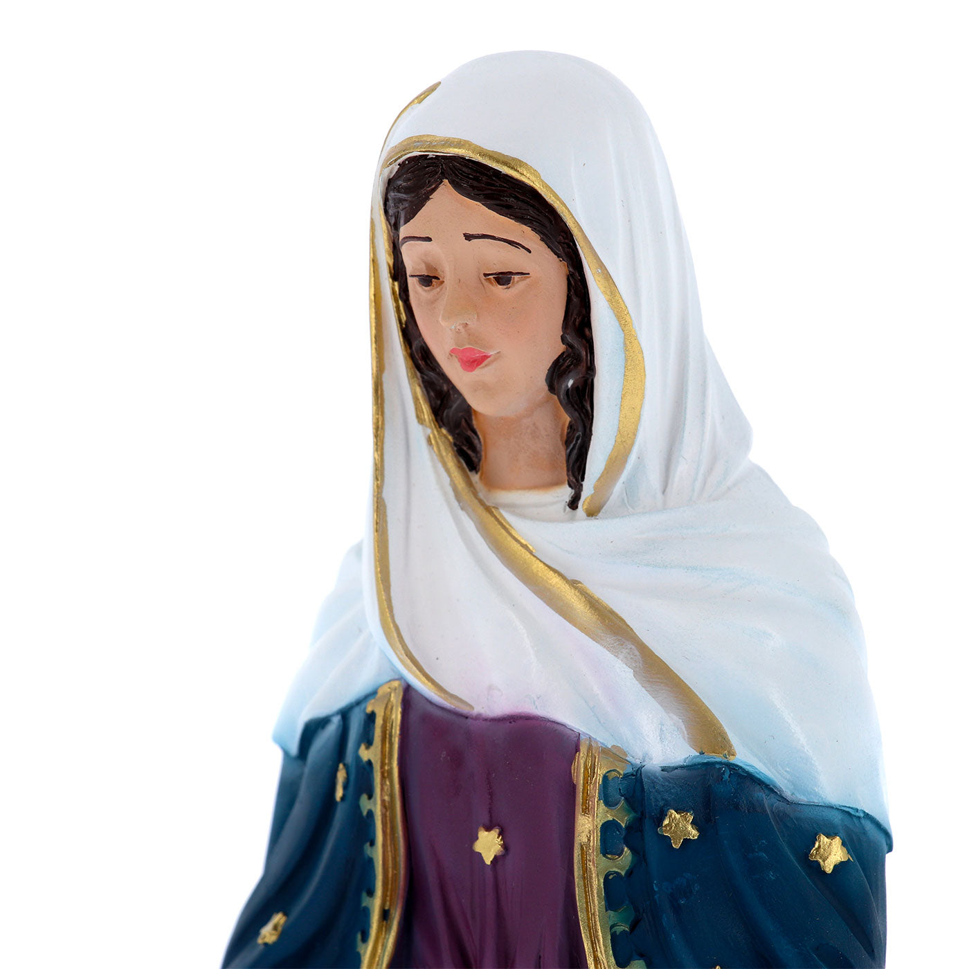 Statua Madonna delle Lacrime in polvere di marmo colorata. Altezza 22 cm