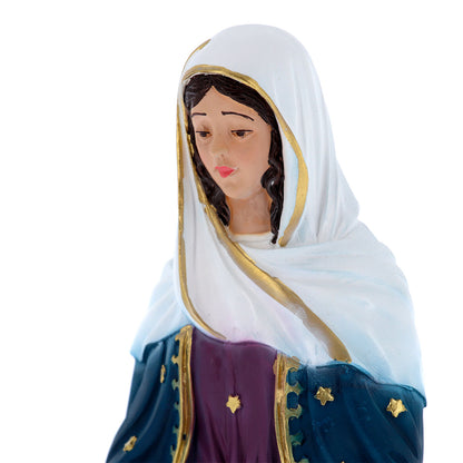 Statua Madonna delle Lacrime in polvere di marmo colorata. Altezza 22 cm