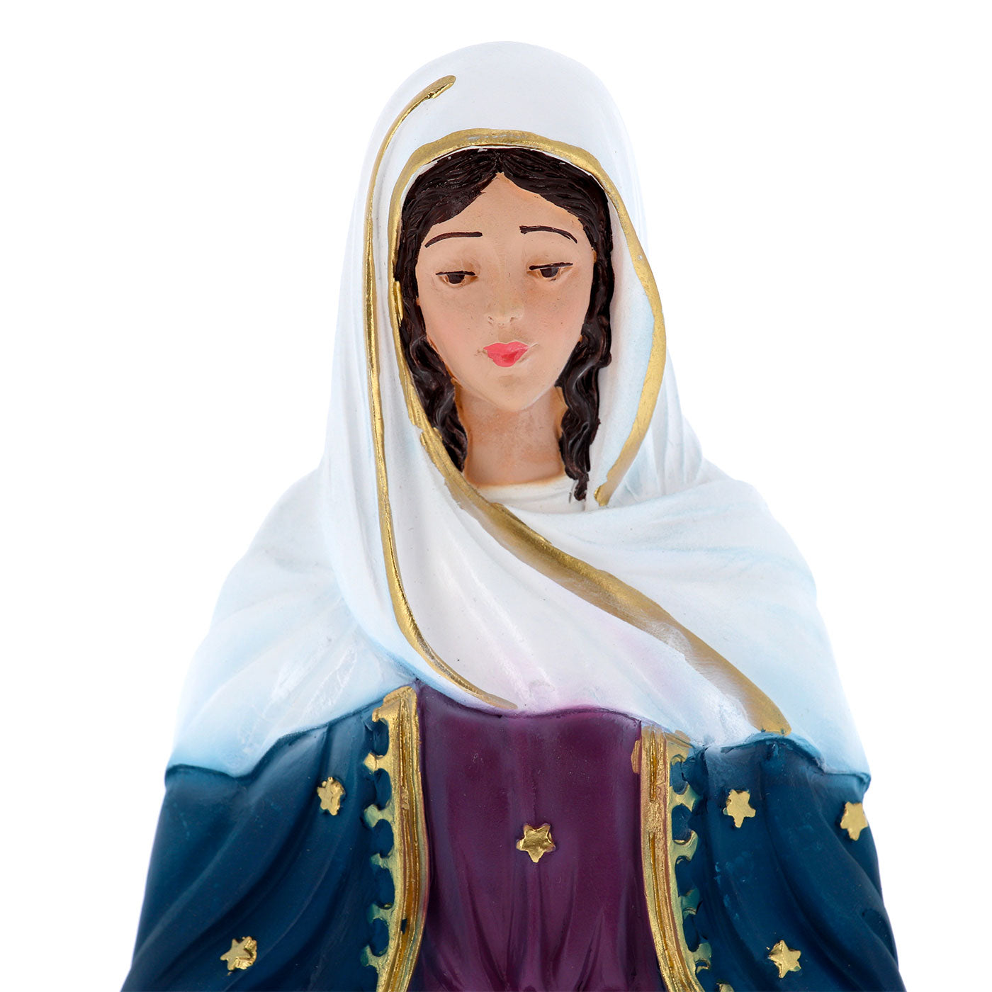 Statua Madonna delle Lacrime in polvere di marmo colorata. Altezza 22 cm