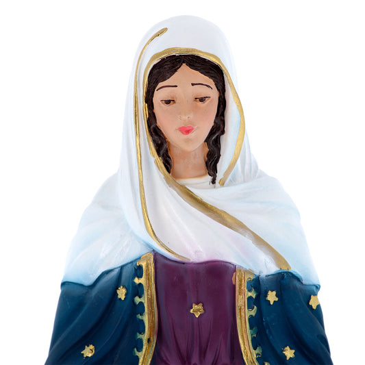 Statua Madonna delle Lacrime in polvere di marmo colorata. Altezza 22 cm