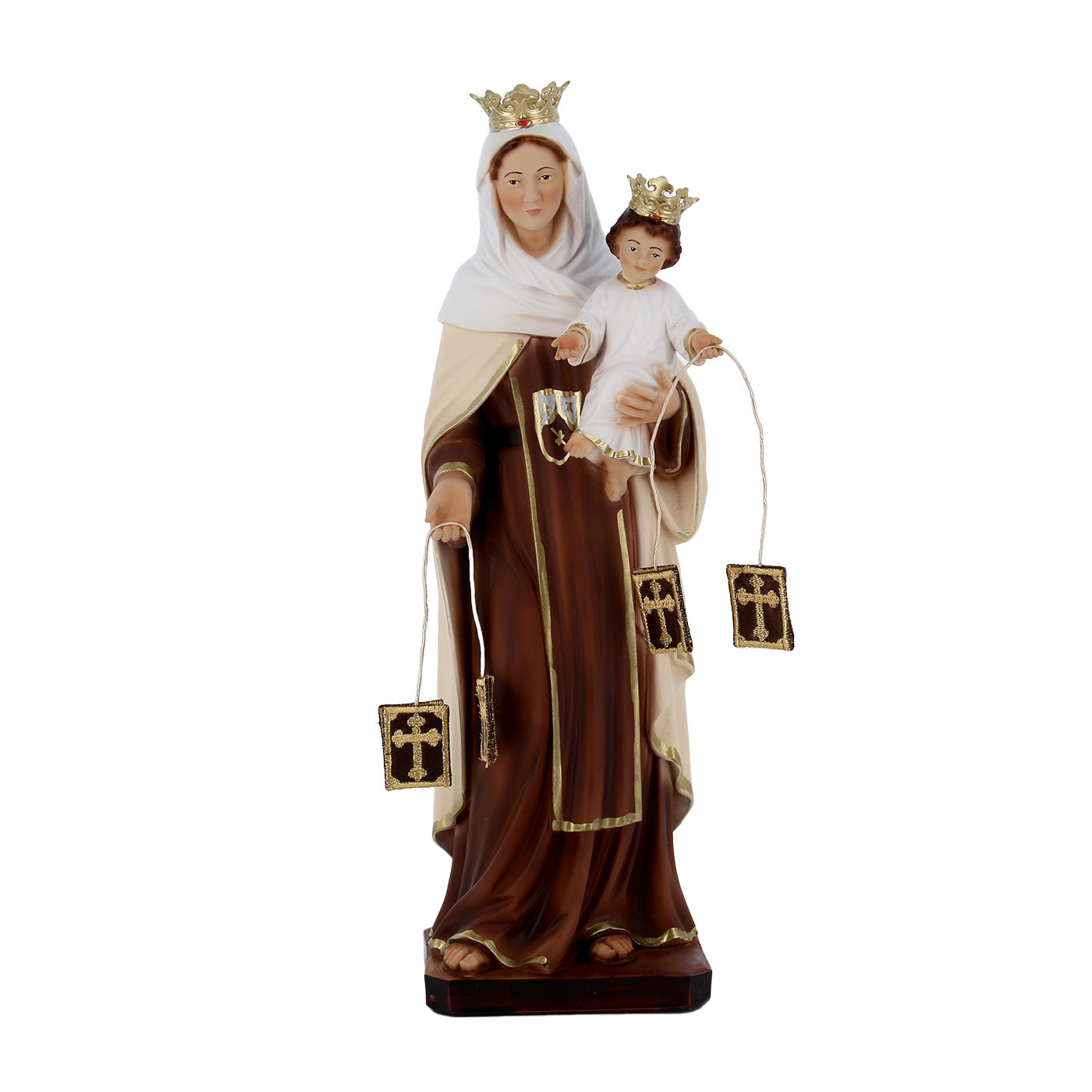 Statua Madonna del Carmine, in resina. Altezza 29 cm