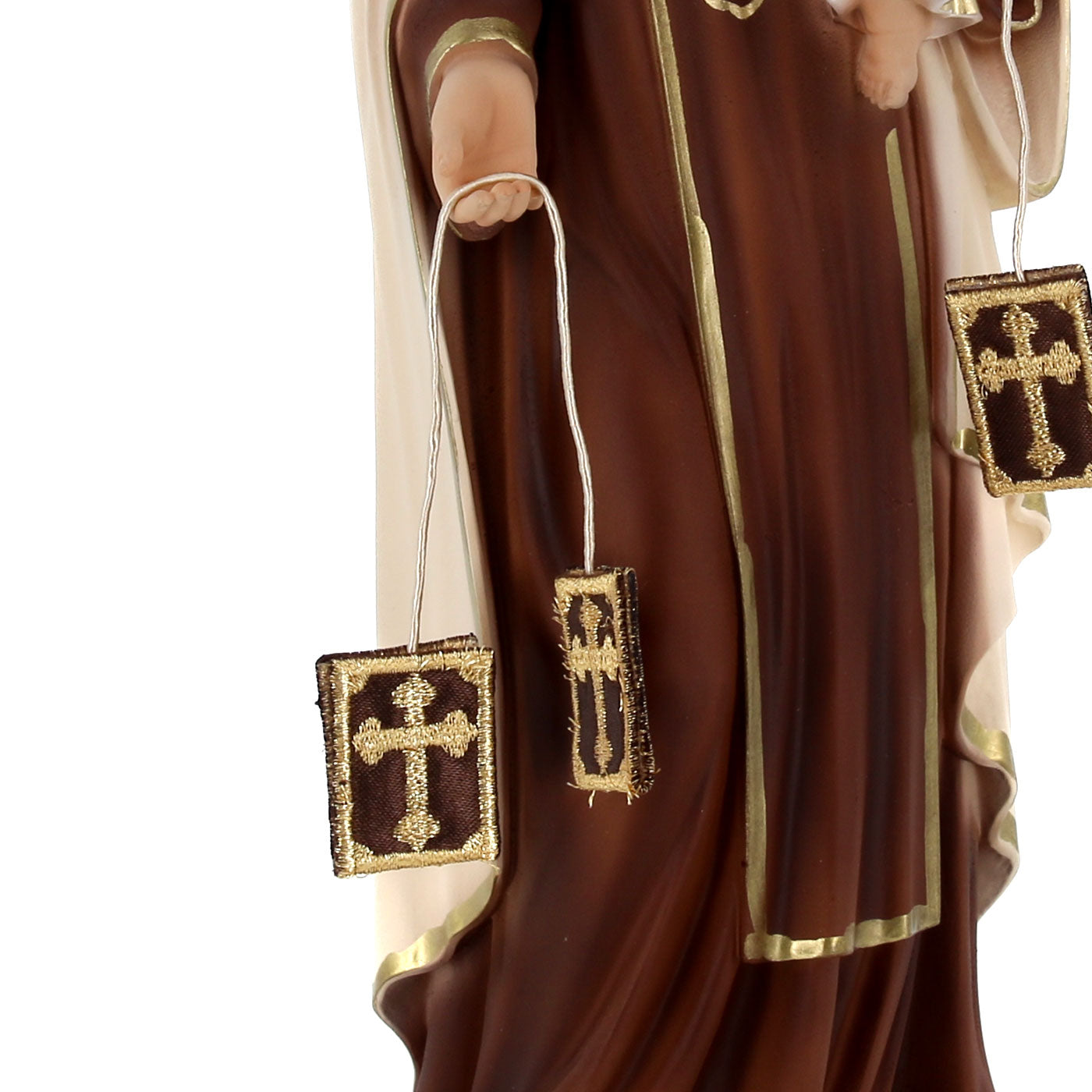 Statua Madonna del Carmine, in resina. Altezza 29 cm