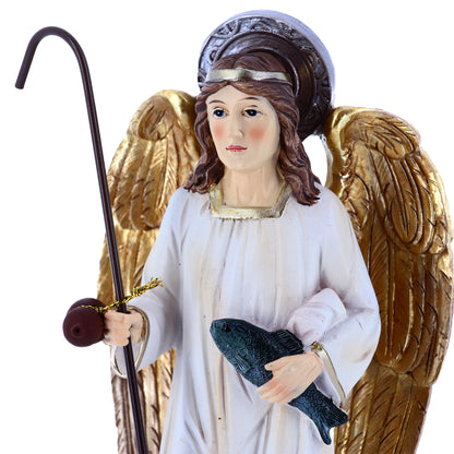 Statua Arcangelo Raffaele in resina. Altezza 20 cm