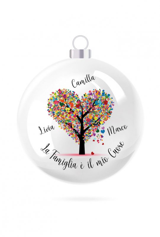 Pallina di Natale in porcellana bianca da personalizzare. Diametro 8 cm
