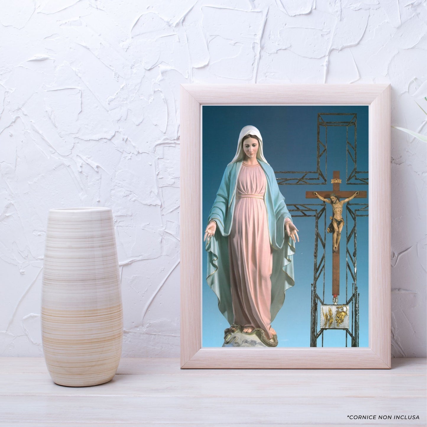 Foto beata Vergine Maria con crocifisso e tabernacolo cm 18x24