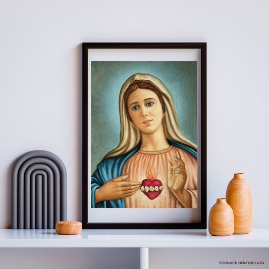 Foto sacro cuore immacolato di Maria cm 35x50
