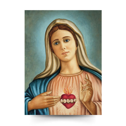 Foto sacro cuore immacolato di Maria cm 25x35