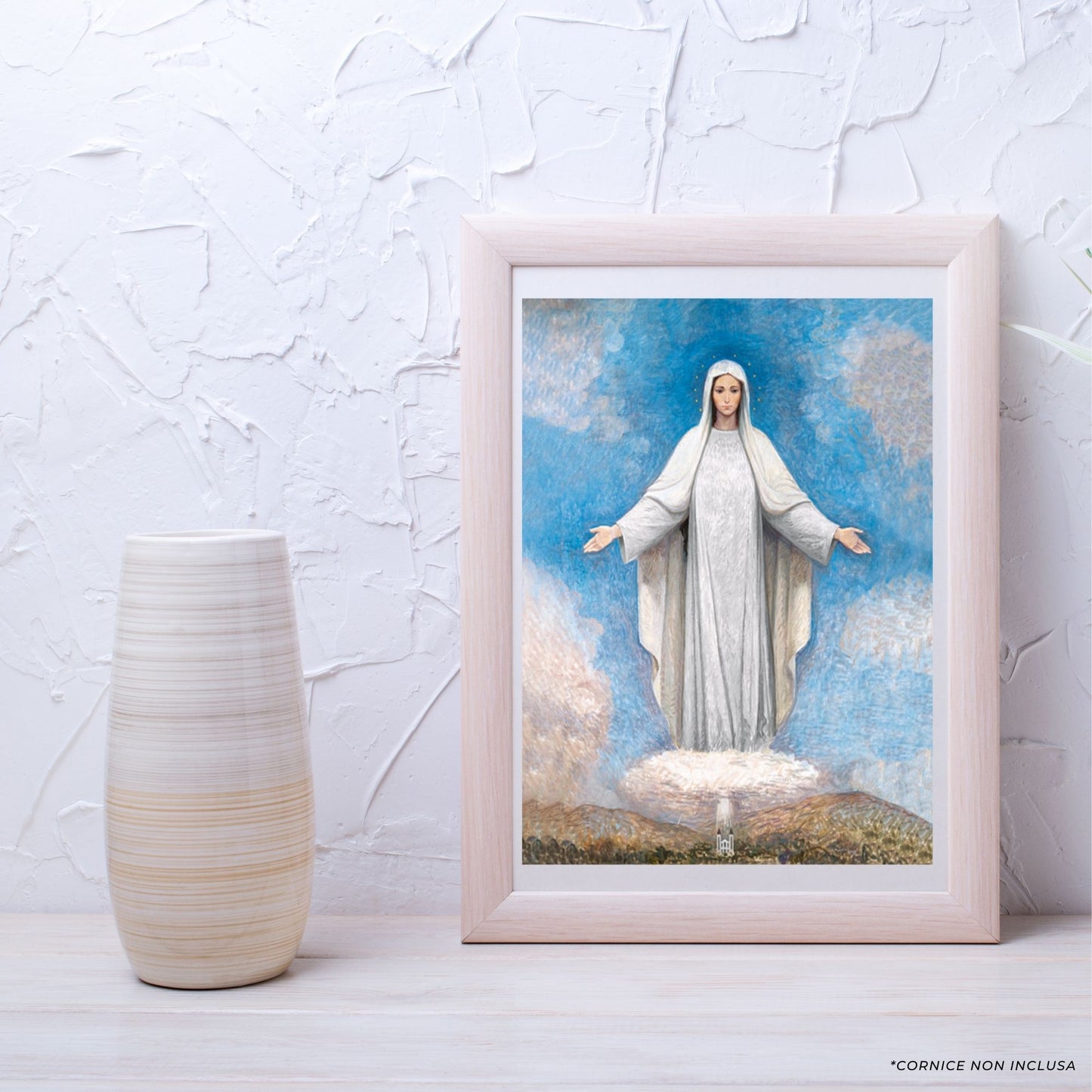 Foto Regina della pace di Medjugorje dipinto cm 18x24