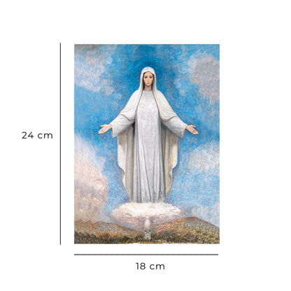 Foto Regina della pace di Medjugorje dipinto cm 18x24