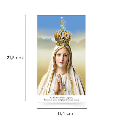 Foto Madonna di Fatima. Sul retro "Benedizione delle famiglie" cm 11,4x21,5