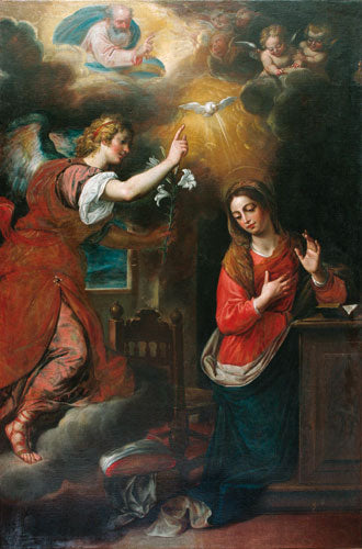 Santino annunciazione del Signore. Sul retro "Angelus Domini"