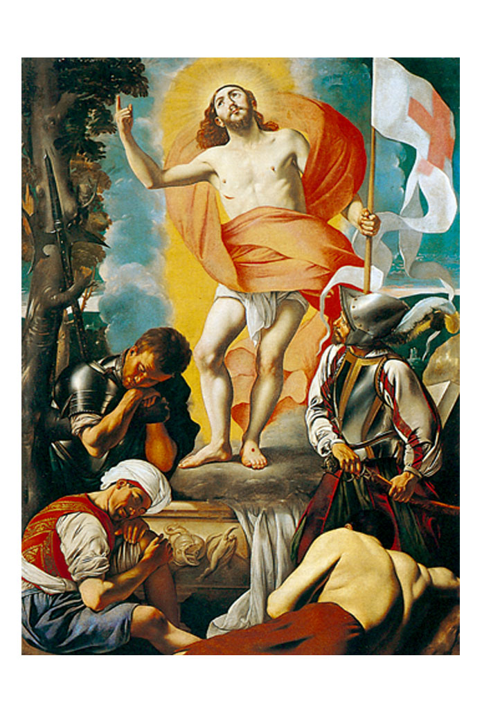Santino risurrezione del Signore. Sul retro preghiera "Regina coeli"