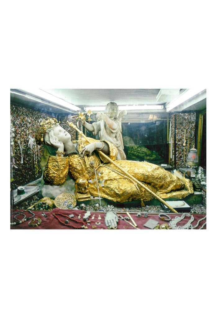 Santino statua santa Rosalia. Sul retro "Preghiera a santa Rosalia"