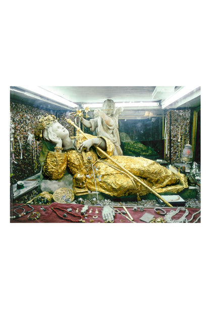 Santino statua santa Rosalia. Sul retro "Preghiera a santa Rosalia"