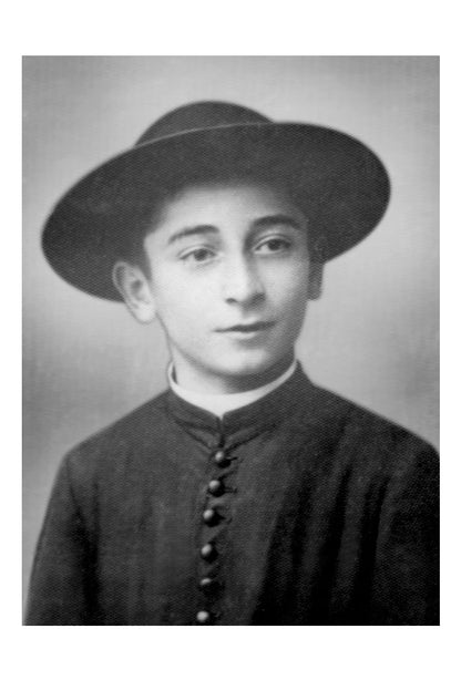 Santino Rolando Rivi. Sul retro frase di papa Francesco
