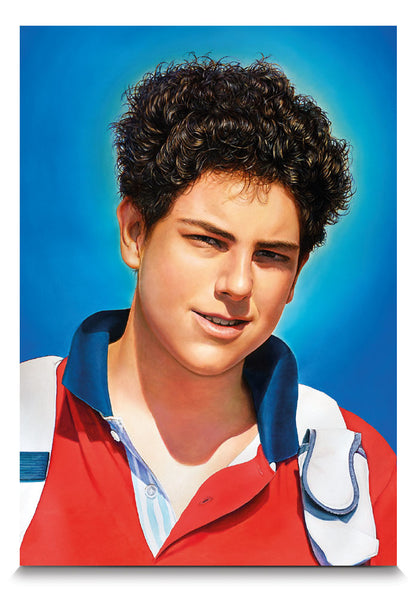 Santino San Carlo Acutis con retro preghiera per ottenere una grazia