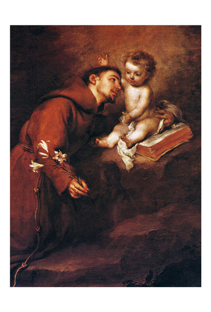 Santino sant'Antonio di Padova. Sul retro "Preghiera per ritrovare le cose perdute"