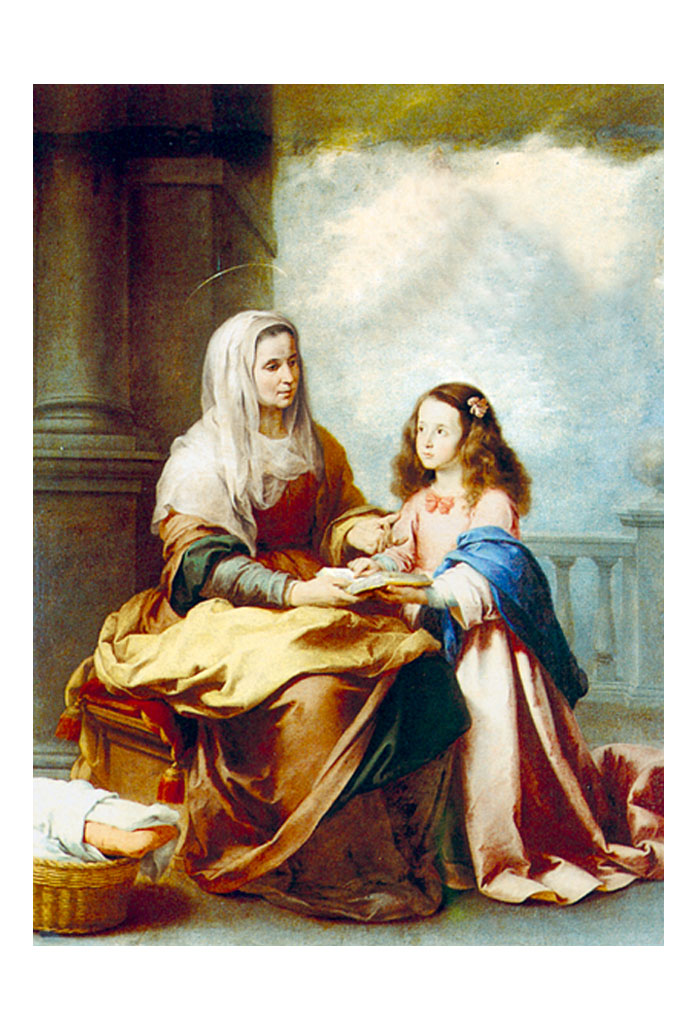 Santino sant'Anna e Maria. Retro bianco