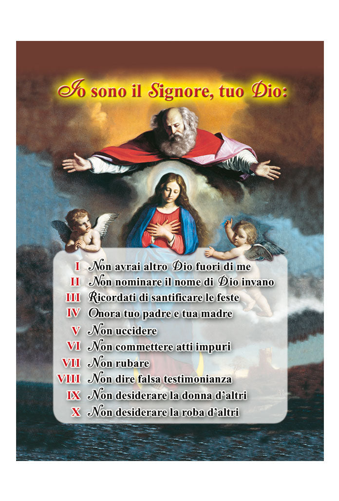 Santino i Dieci comandamenti. Retro bianco