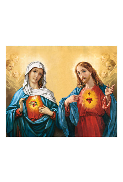 Santino sacri cuori di Gesù e Maria. Retro bianco