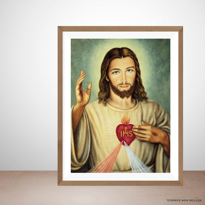 Foto sacro cuore di Gesù cm 30x40