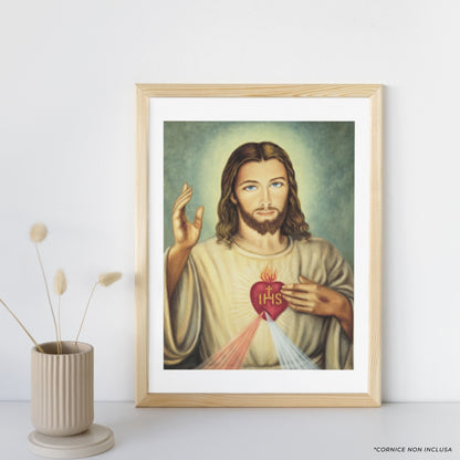 Foto sacro cuore di Gesù cm 25x35