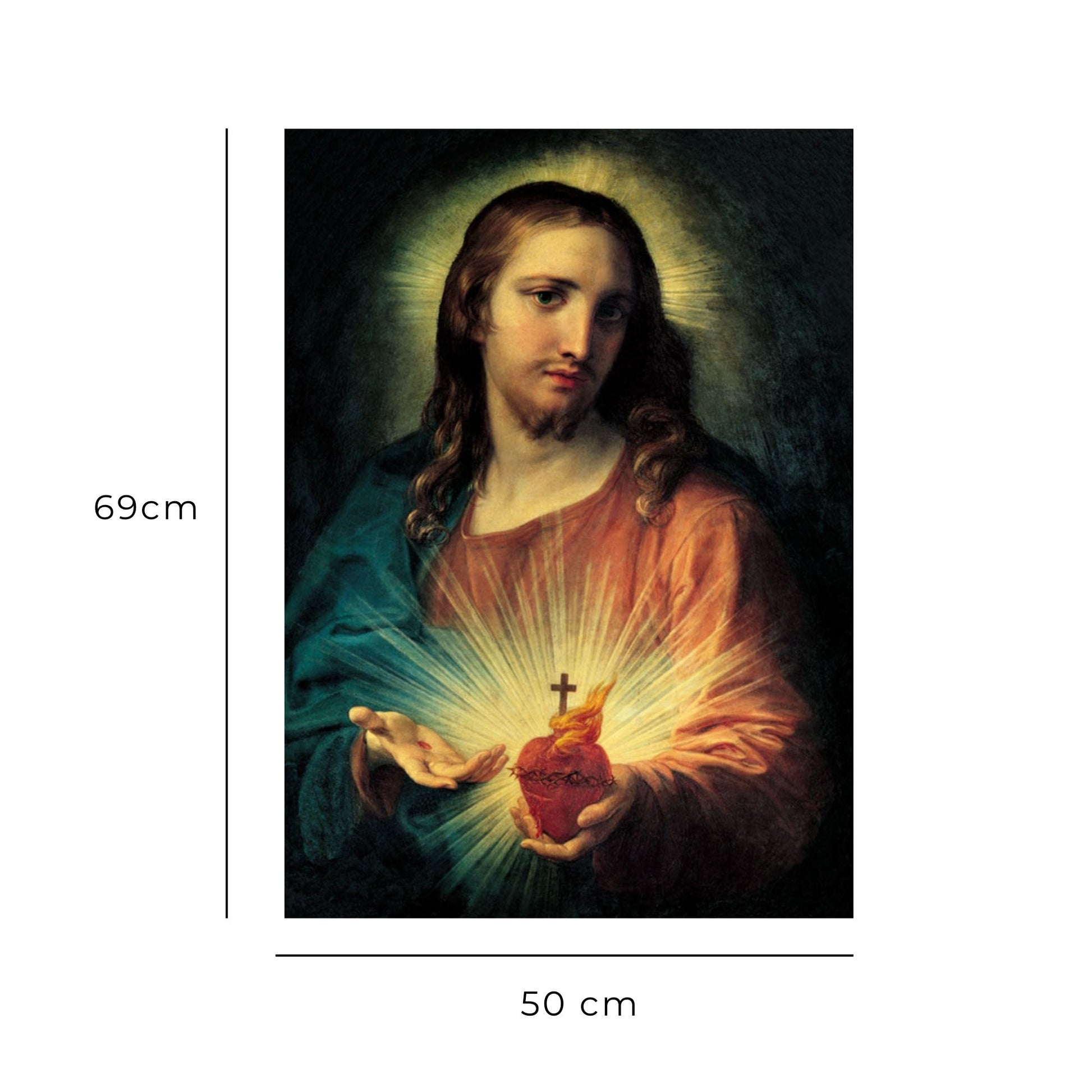 Foto sacro cuore di Gesù cm 50x69