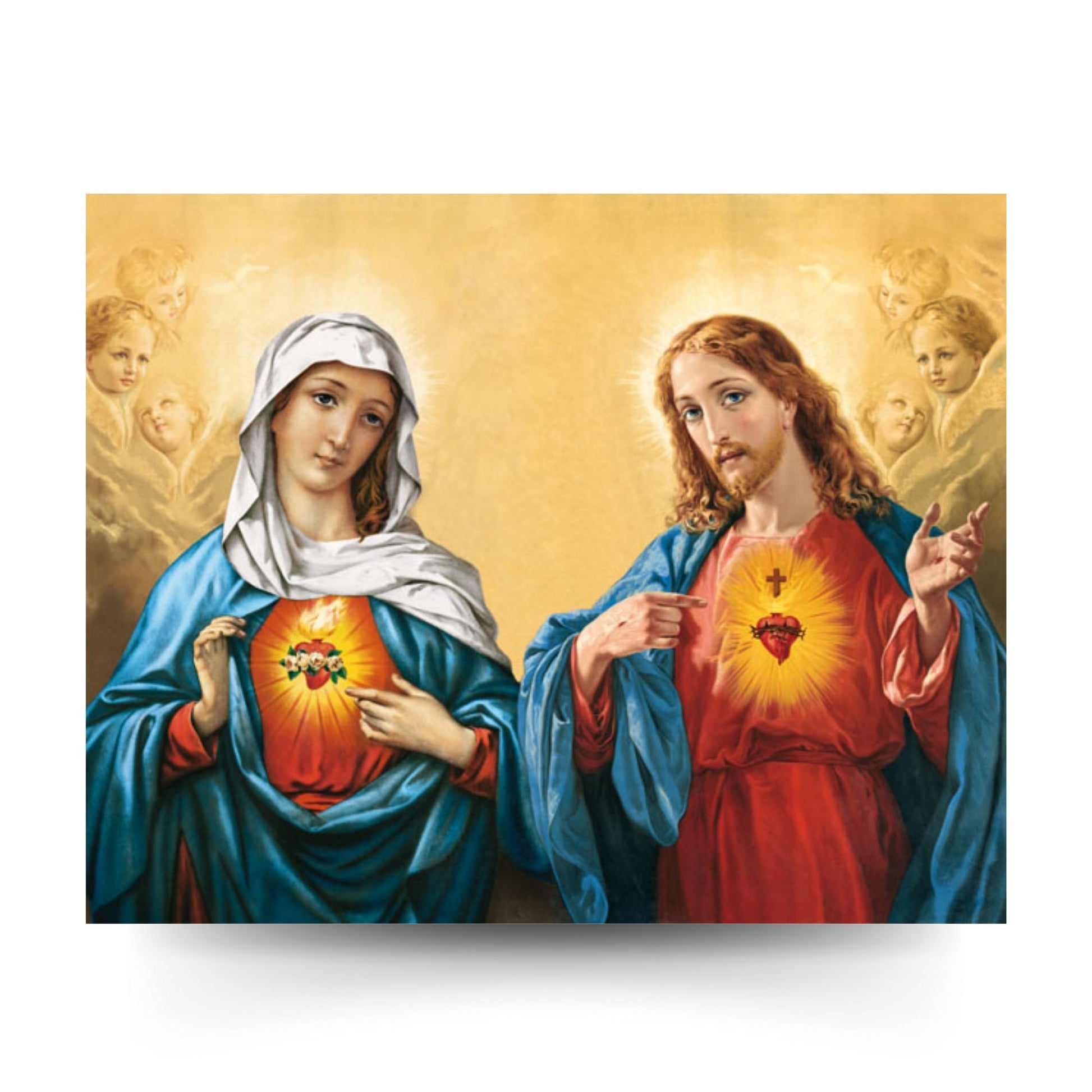 Foto sacri cuori di Gesù e Maria cm 24x18