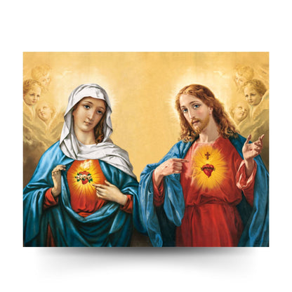 Foto sacri cuori di Gesù e Maria cm 24x18