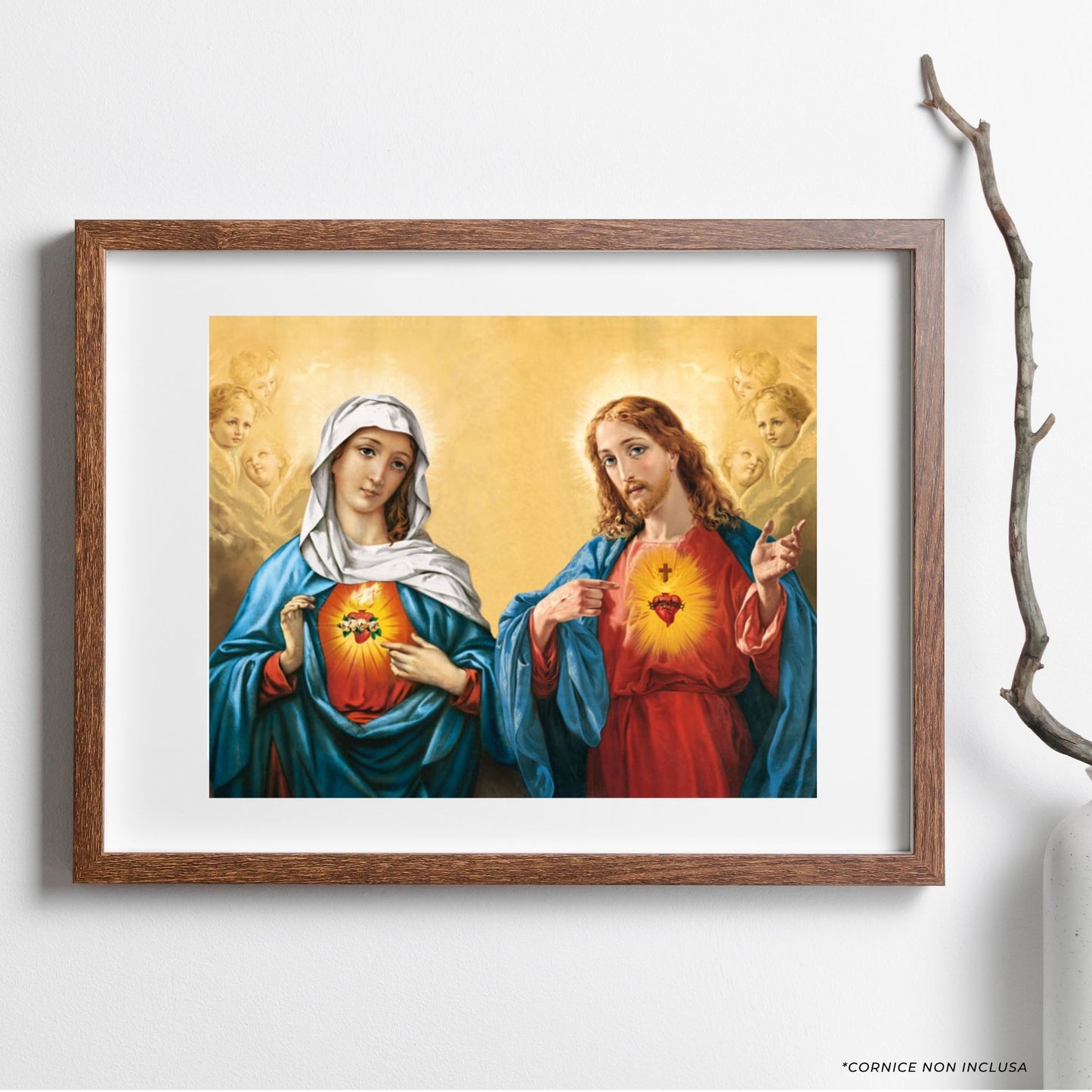 Foto sacri cuori di Gesù e Maria cm 24x18
