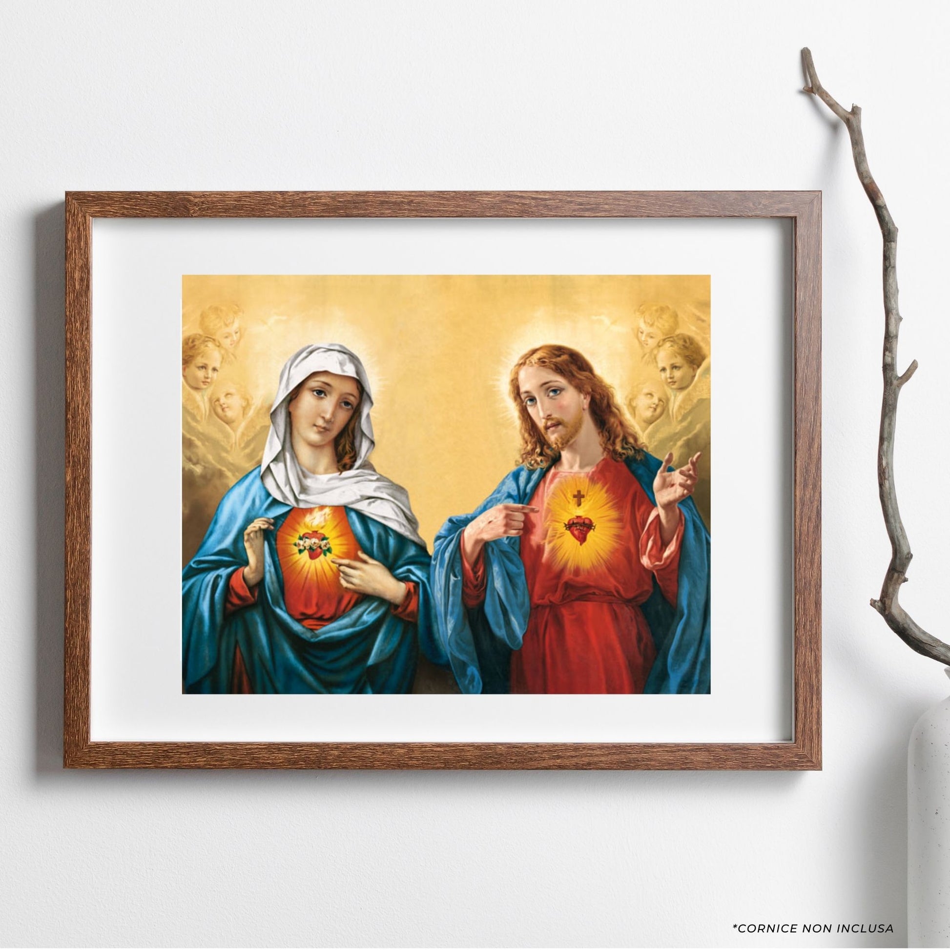 Foto sacri cuori di Gesù e Maria cm 24x18