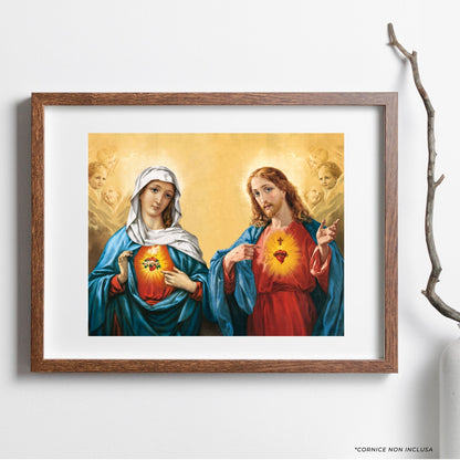Foto sacri cuori di Gesù e Maria cm 24x18