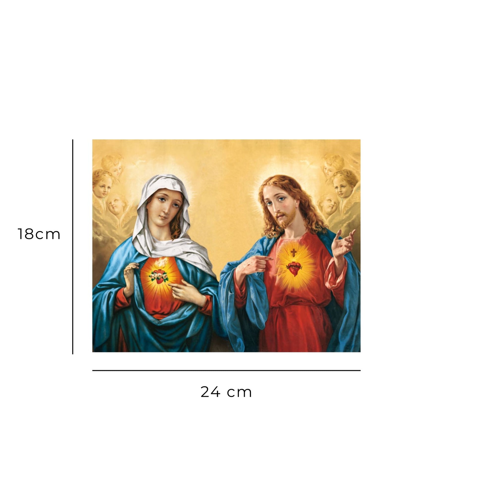 Foto sacri cuori di Gesù e Maria cm 24x18