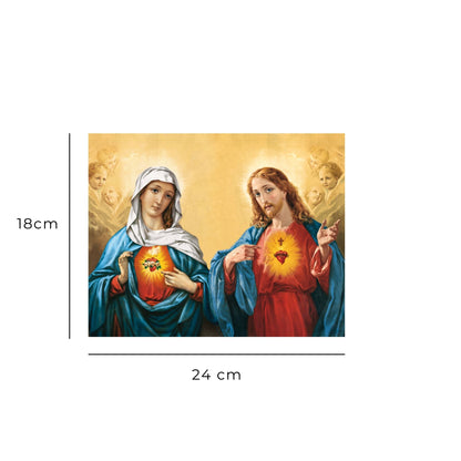 Foto sacri cuori di Gesù e Maria cm 24x18
