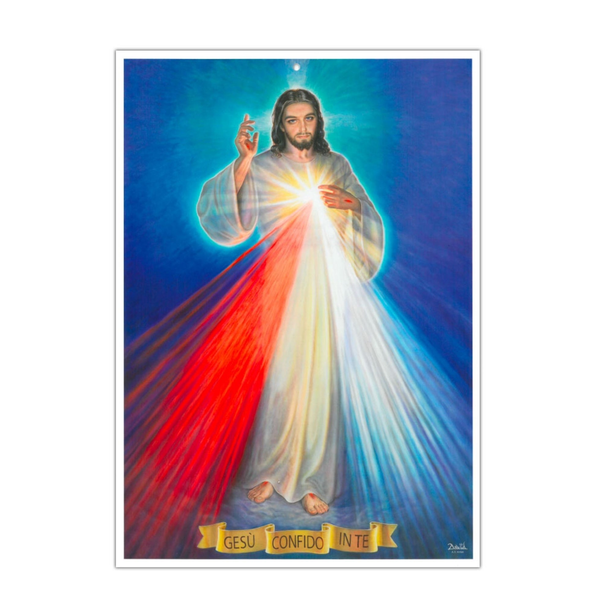 Foto Gesù Misericordioso. Retro "La festa della Divina Misericordia e la coroncina alla Divina Misericordia" cm 21x30