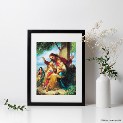Foto Gesù con i pargoli cm 24x35