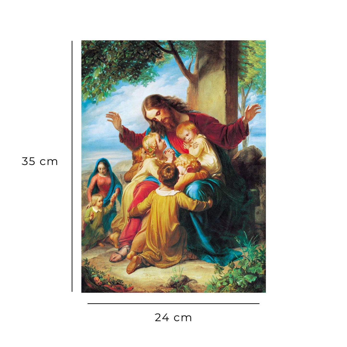 Foto Gesù con i pargoli cm 24x35