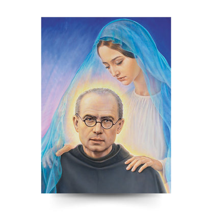 Foto san Massimiliano Kolbe e Madonna cm 34x48