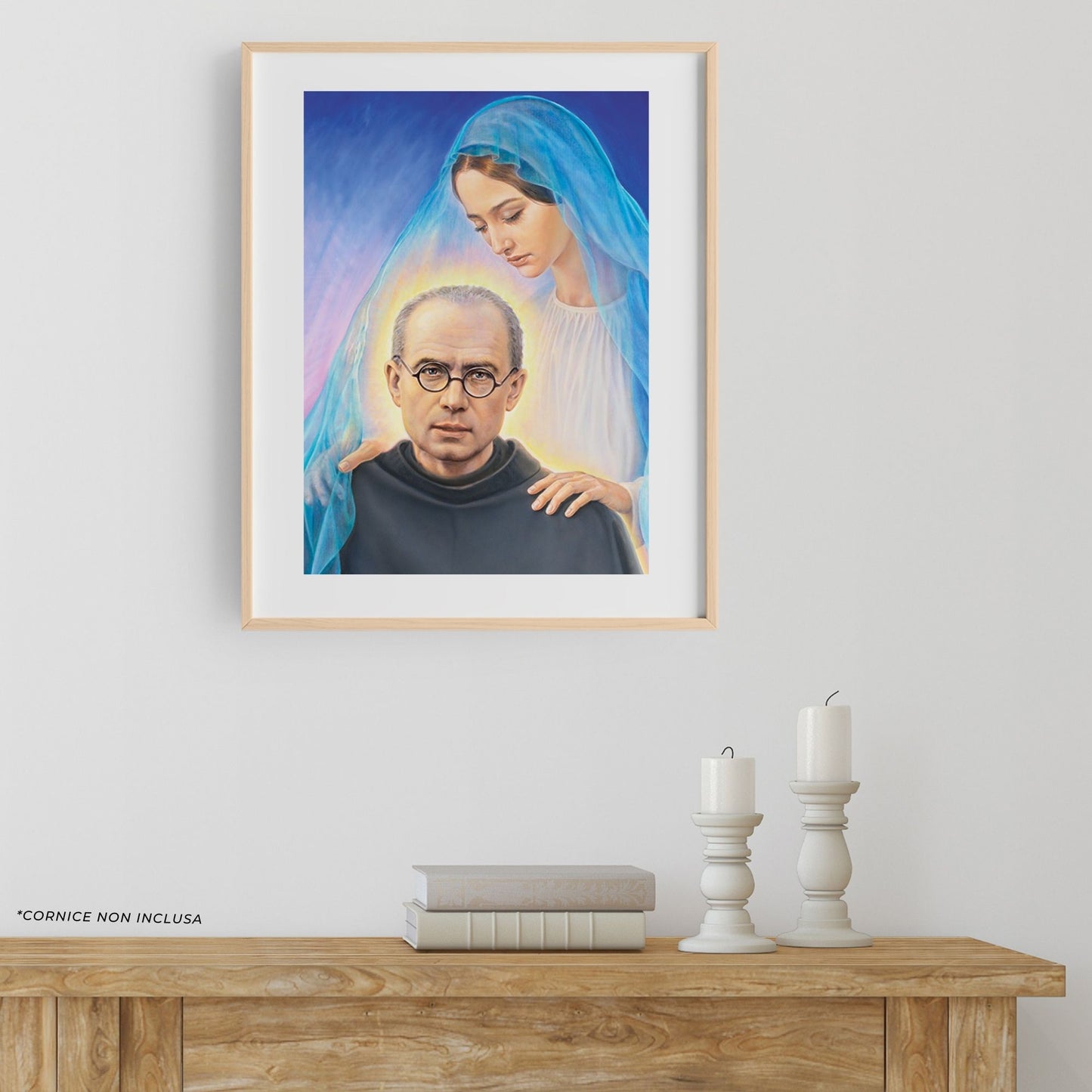 Foto san Massimiliano Kolbe e Madonna cm 34x48