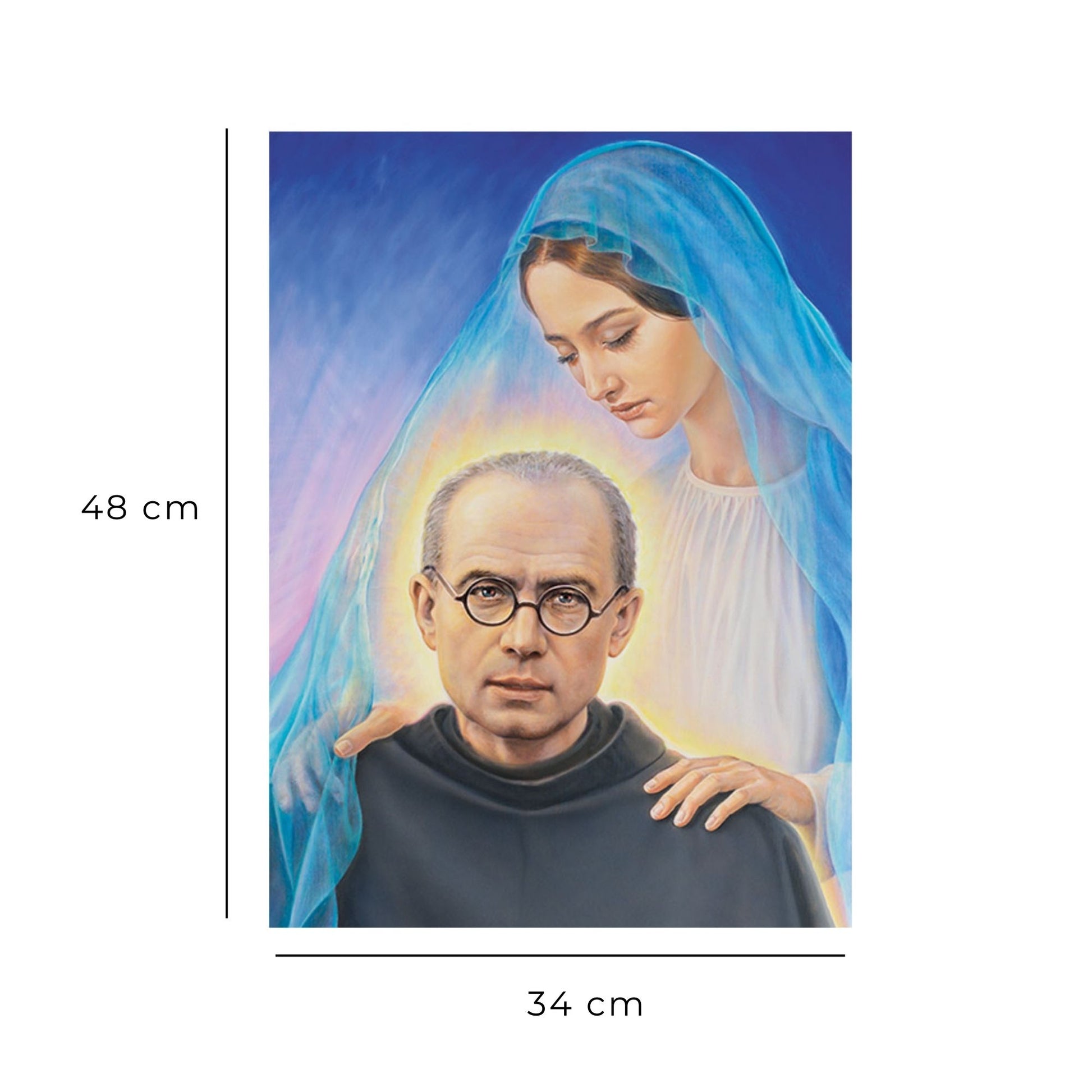 Foto san Massimiliano Kolbe e Madonna cm 34x48